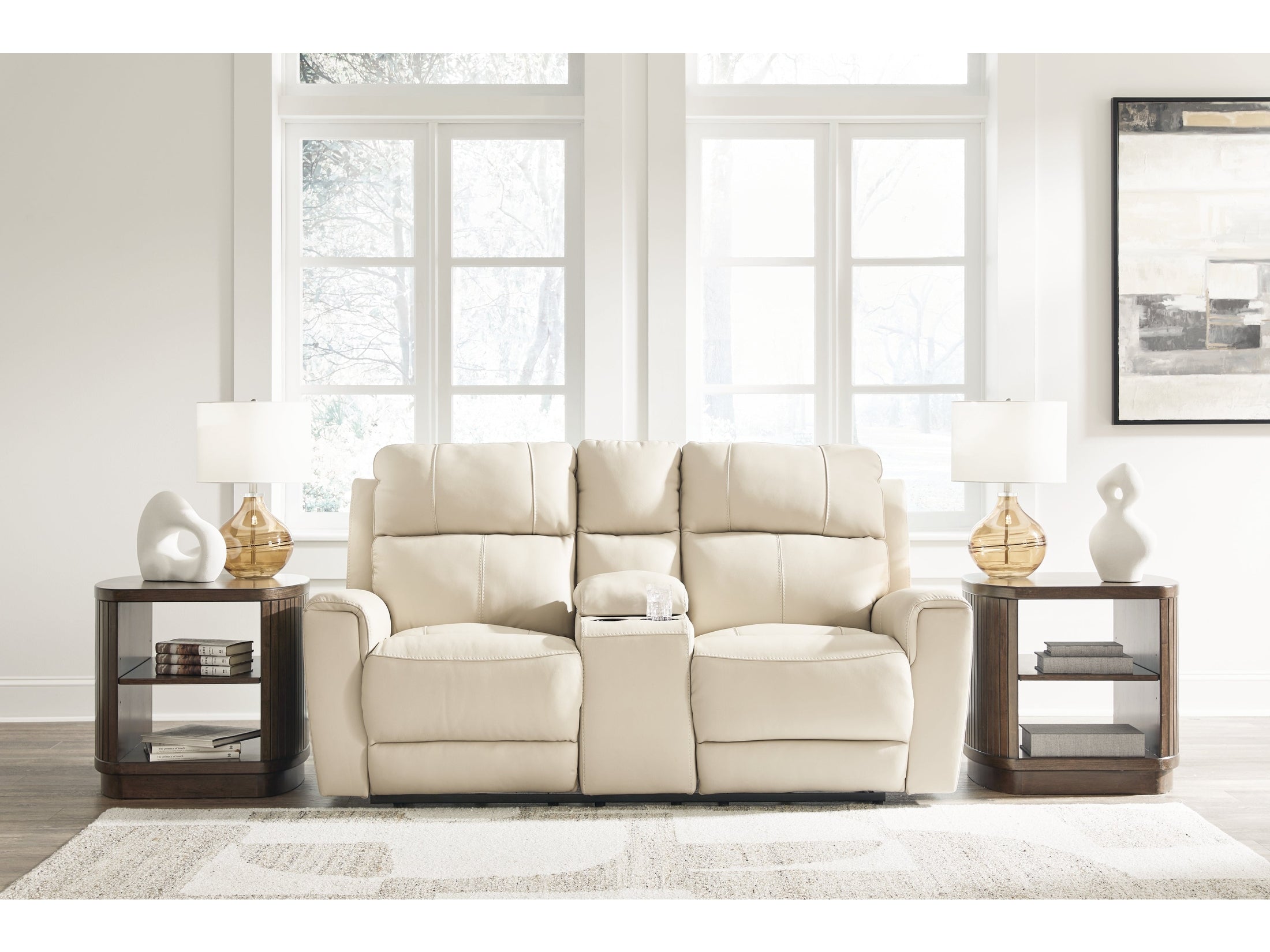 Dahlmoore Almond Power Loveseat w/Console