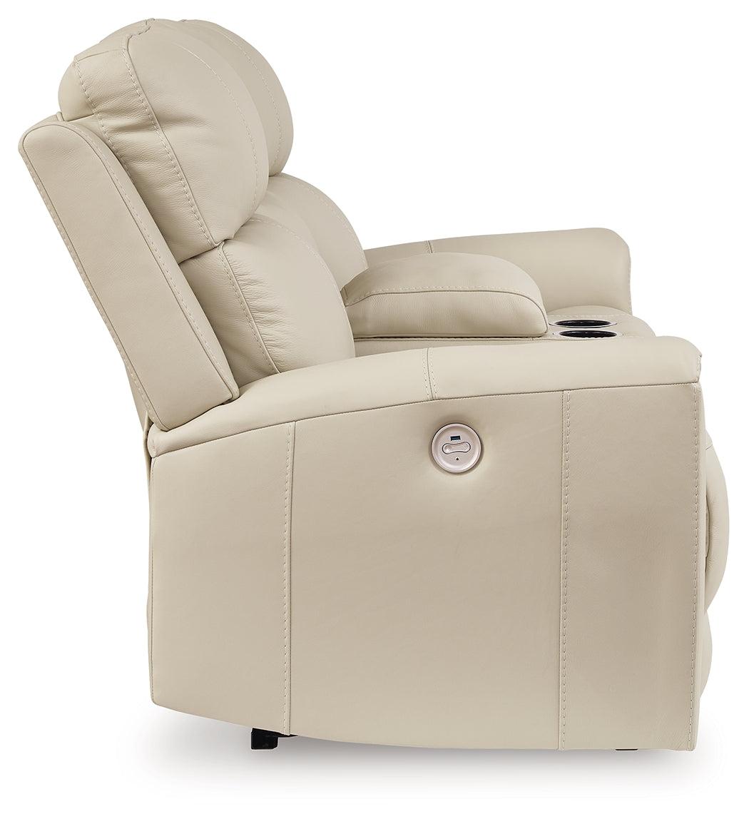 Dahlmoore Almond Power Loveseat w/Console