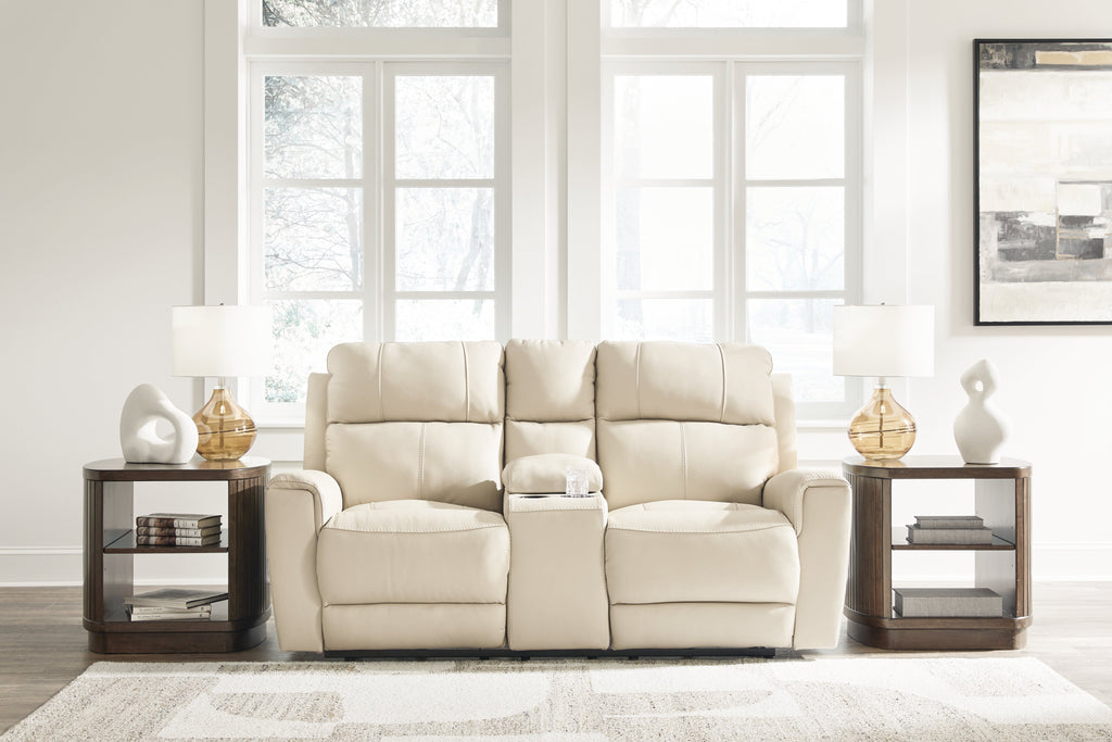 Dahlmoore Almond Power Reclining Sofa and Loveseat