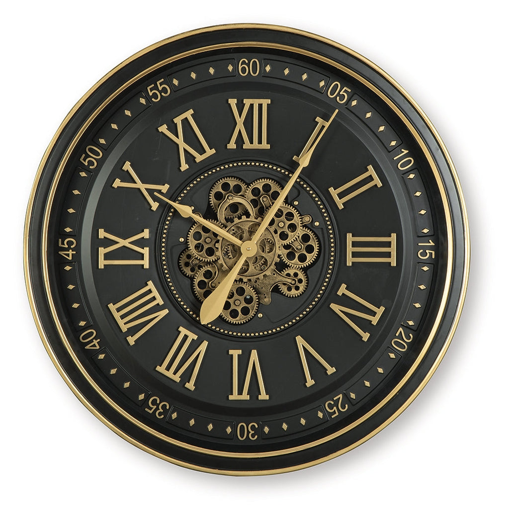 Dairton Black/Gold Finish Wall Clock