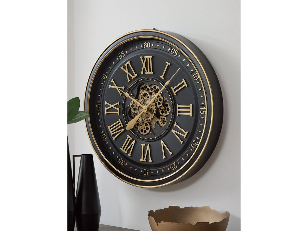 Dairton Black/Gold Finish Wall Clock