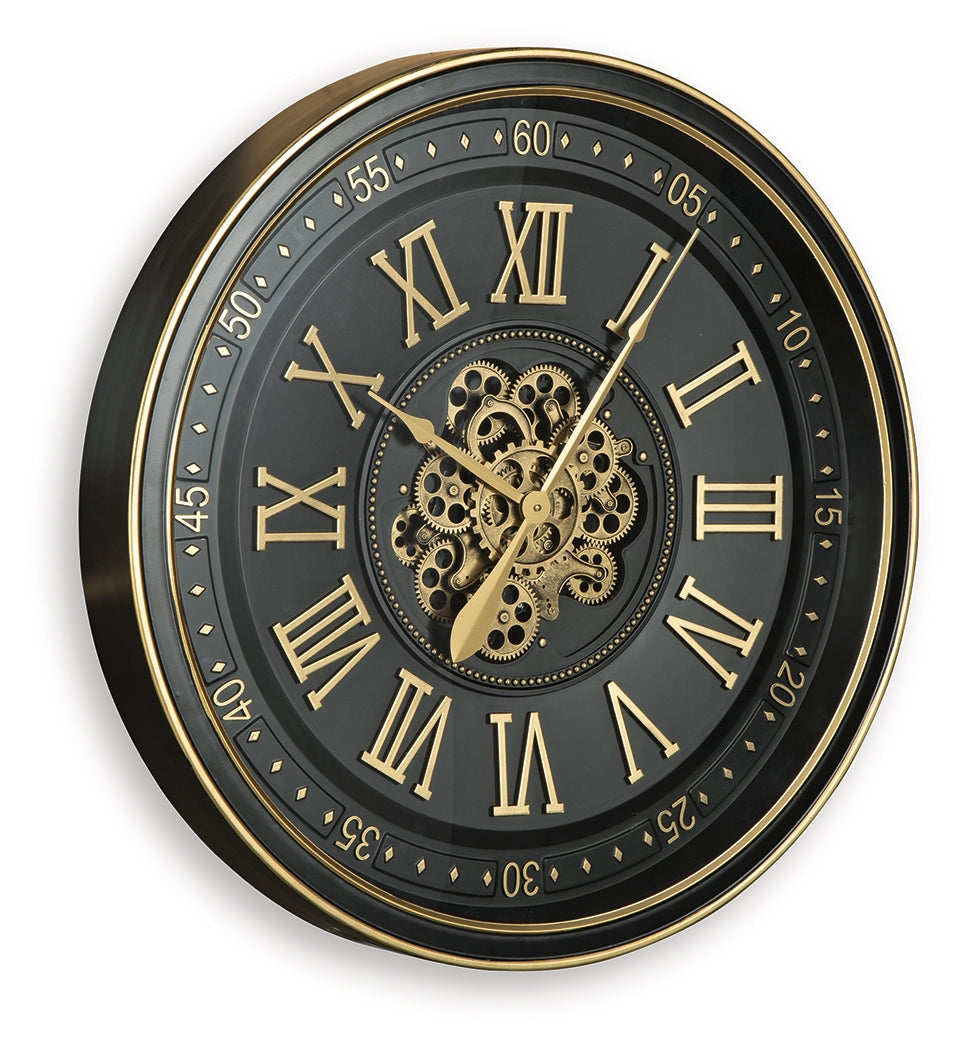 Dairton Black/Gold Finish Wall Clock