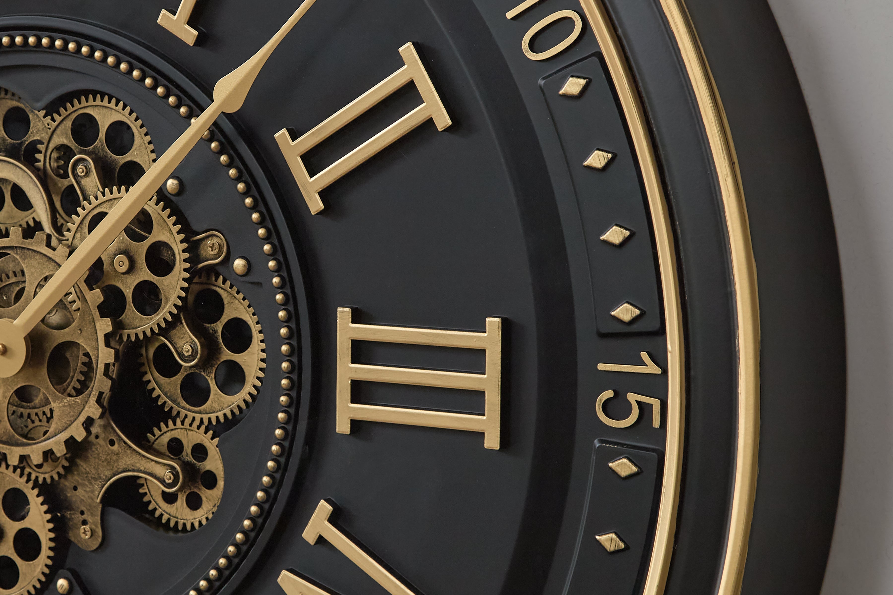 Dairton Black/Gold Finish Wall Clock