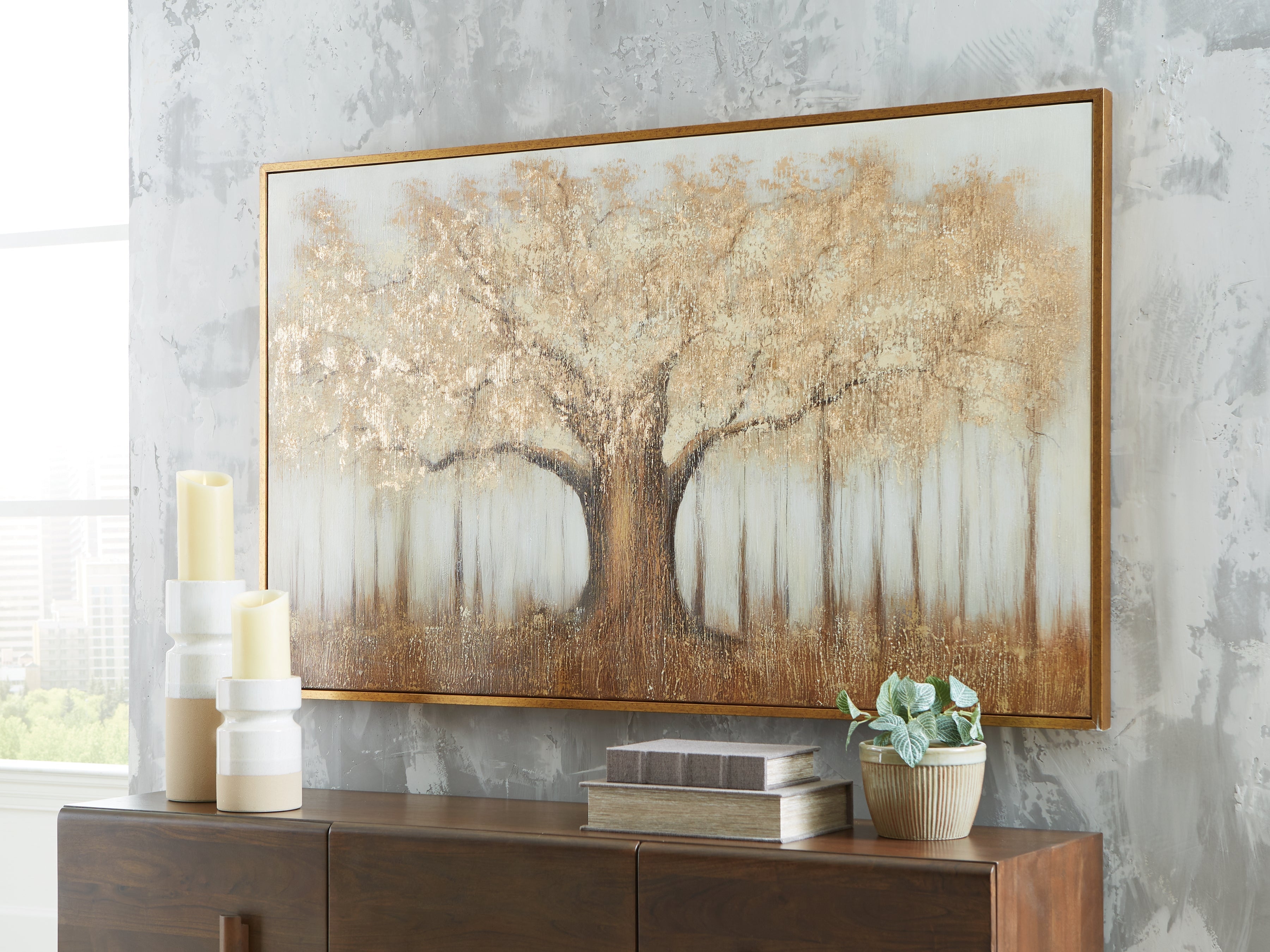 Dalewick Brown/Gray/Gold Finish Wall Art