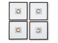 Dallbourne White/Gold Wall Art Set (Set of 4)