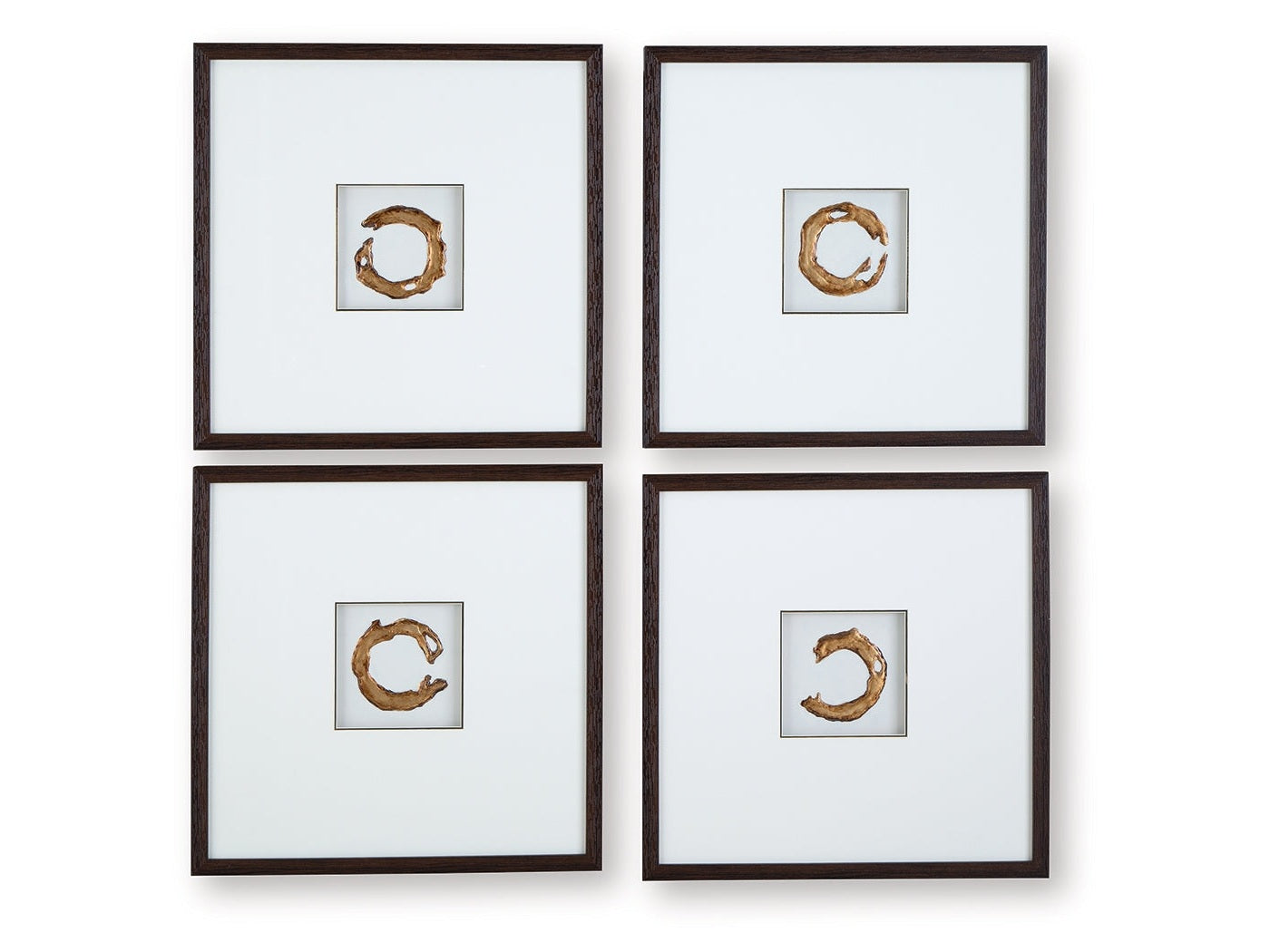 Dallbourne White/Gold Wall Art Set (Set of 4)