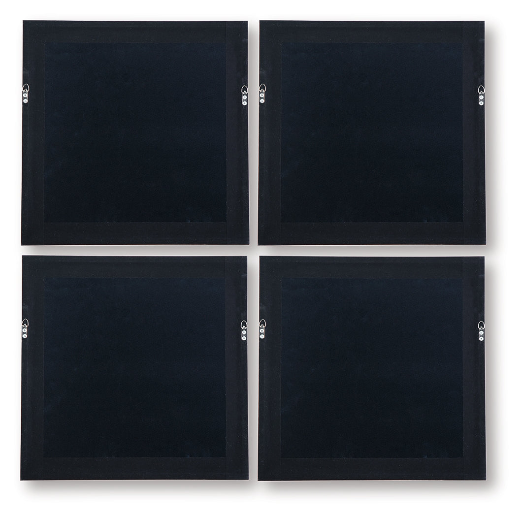 Dallbourne White/Gold Wall Art Set (Set of 4)