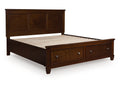 Danabrin Brown California King Panel Storage Bed