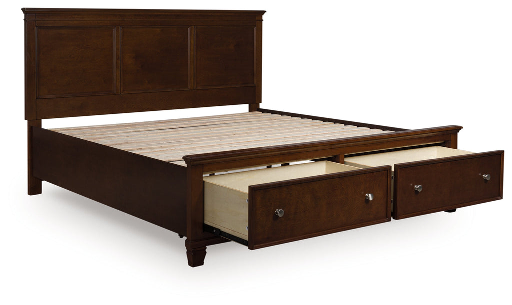 Danabrin Brown California King Panel Storage Bed