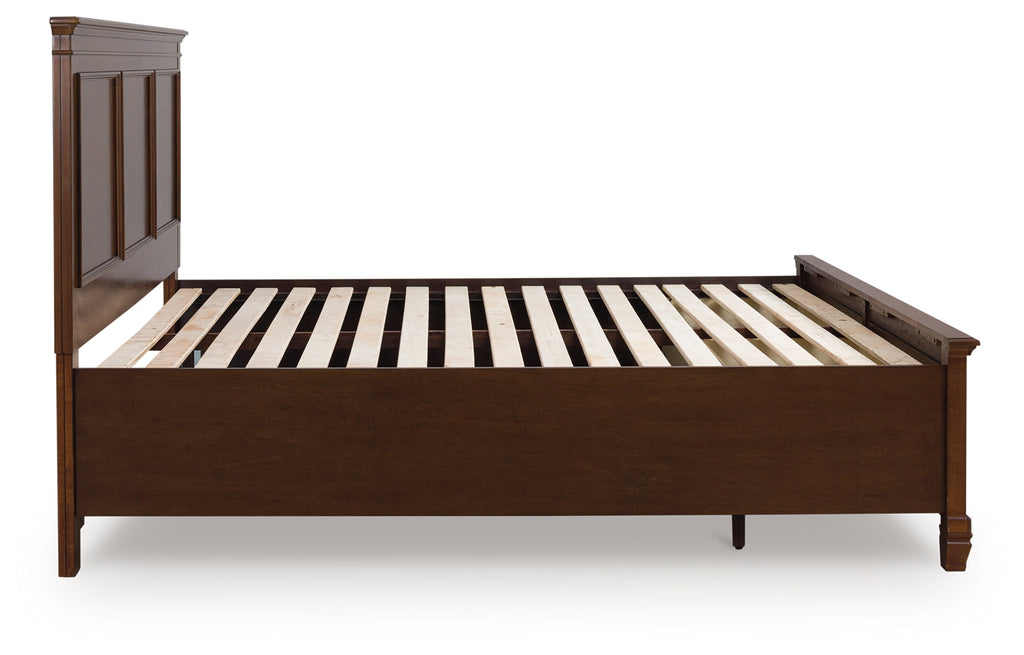Danabrin Brown California King Panel Storage Bed