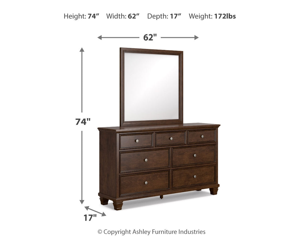 Danabrin Brown Full Panel 4-Piece Bedroom Set