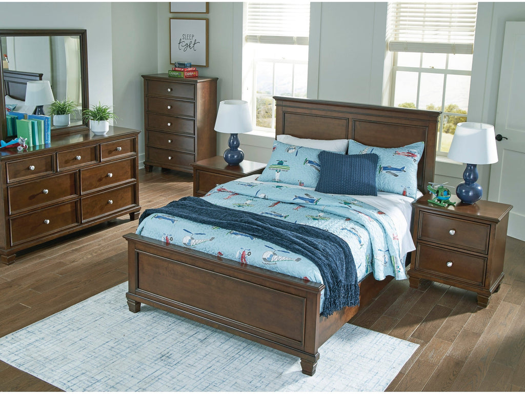 Danabrin Brown Full Panel 6-Piece Bedroom Set w/ 2 Nightstands