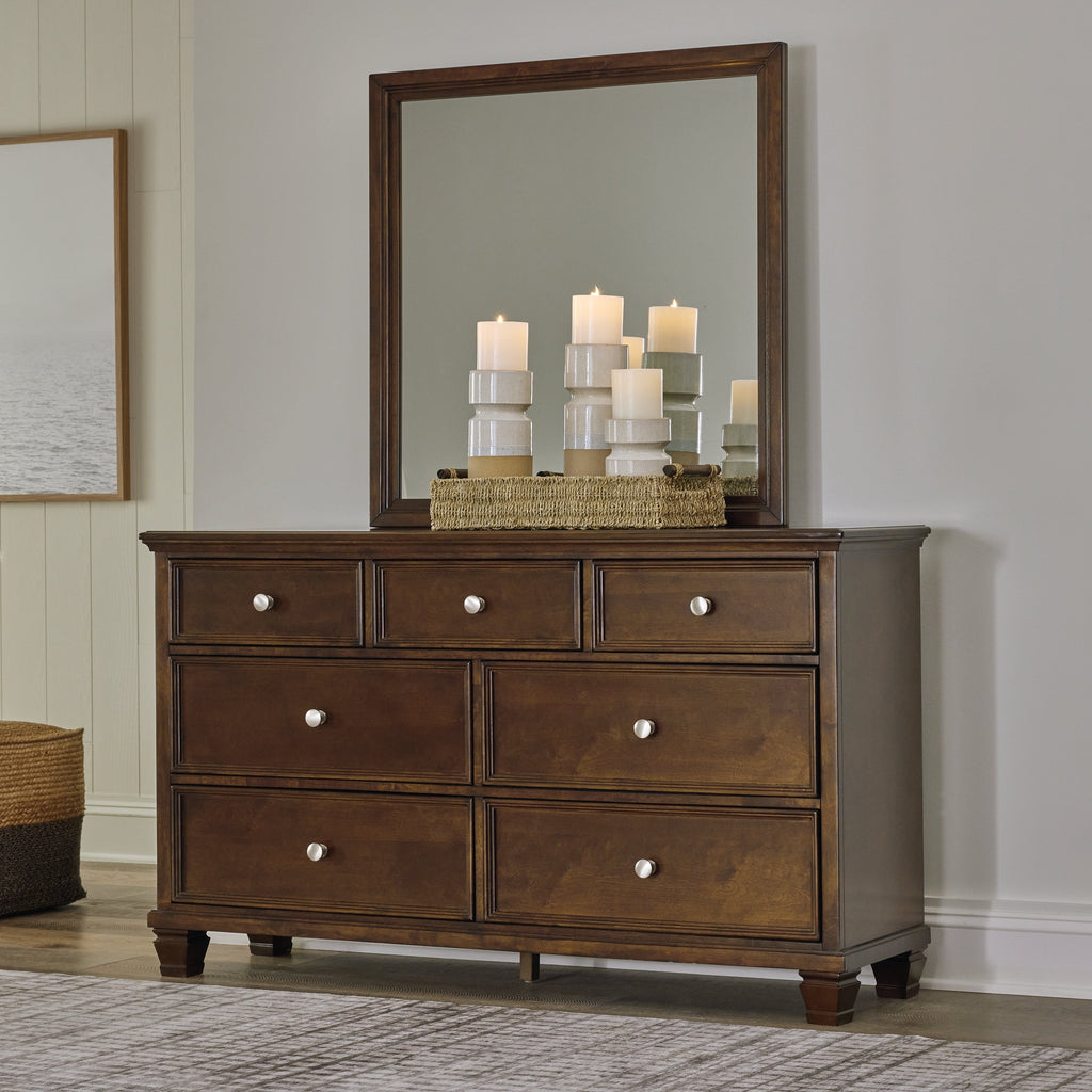 Danabrin Brown King Panel 6-Piece Bedroom Set w/ 2 Nightstands
