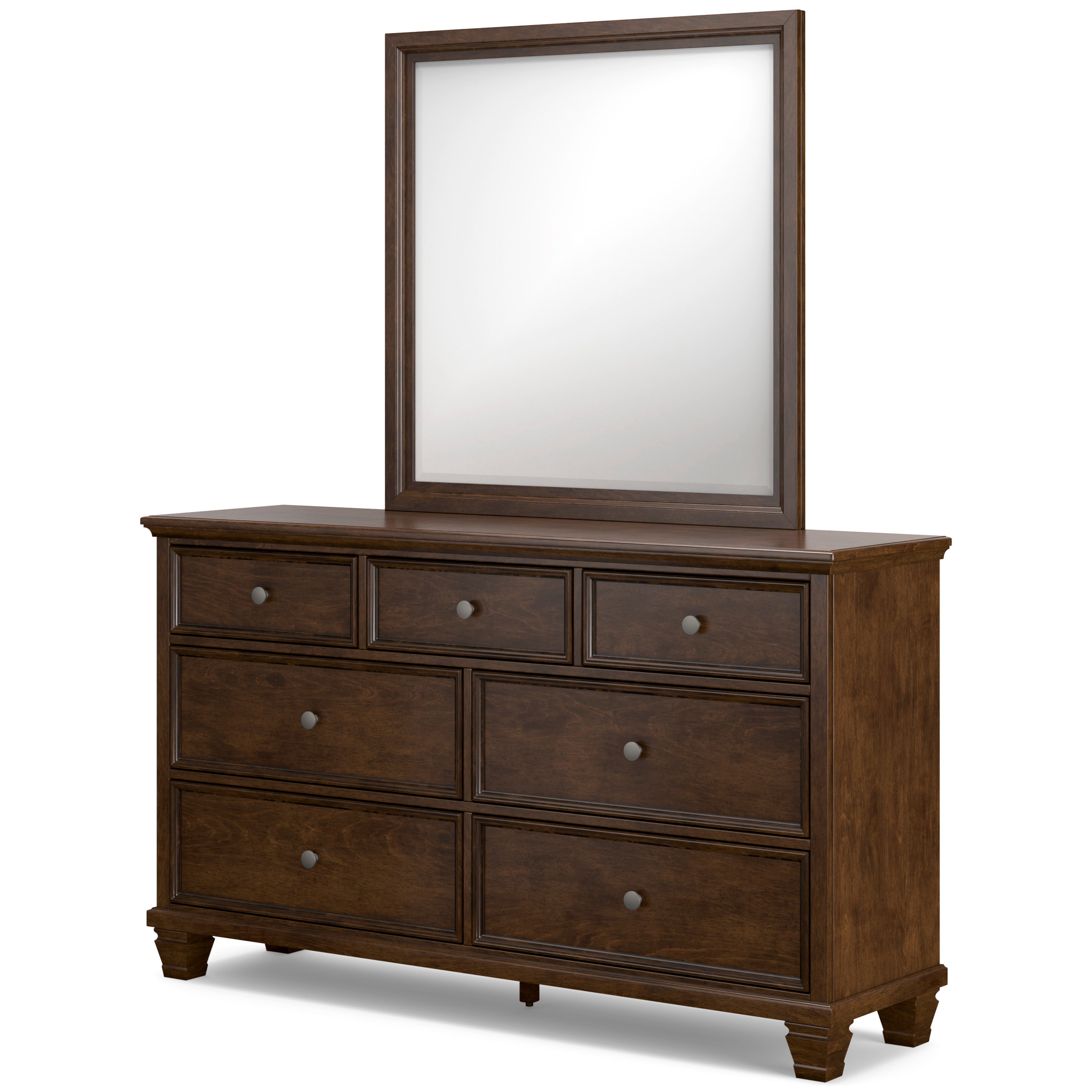 Danabrin Brown King Panel Bed & Dresser & Mirror & Nightstand