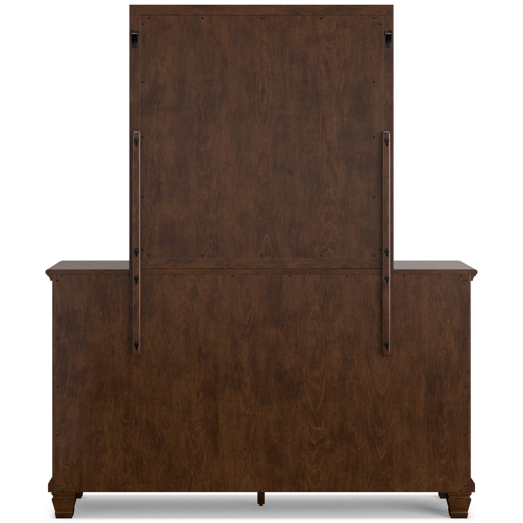 Danabrin Brown King Panel Bed & Dresser & Mirror & Nightstand