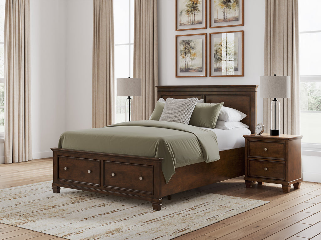 Danabrin Brown Queen Panel Storage Bed