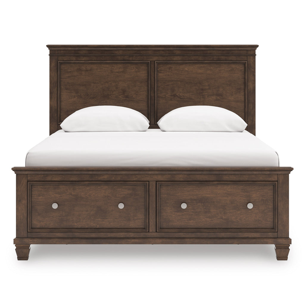 Danabrin Brown Queen Panel Storage Bed