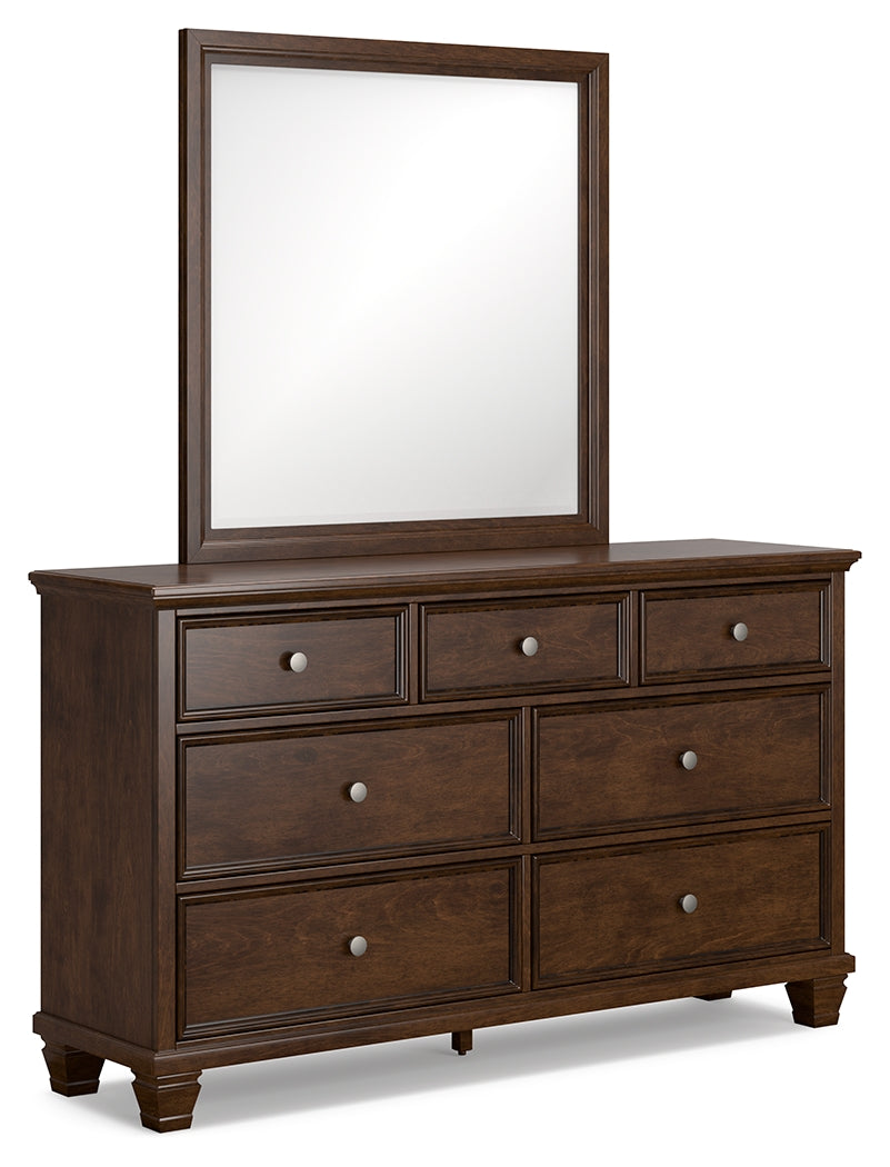 Danabrin Brown Twin Panel Bedroom Set with Dresser and Mirror