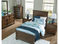 Danabrin Brown Twin Panel 6-Piece Bedroom Set w/ 2 Nightstands