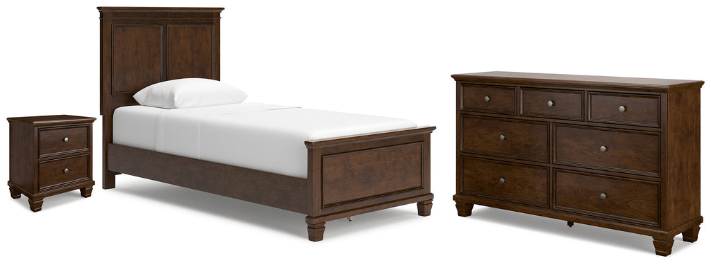 Danabrin Brown Twin Panel Bed, Dresser and Nightstand
