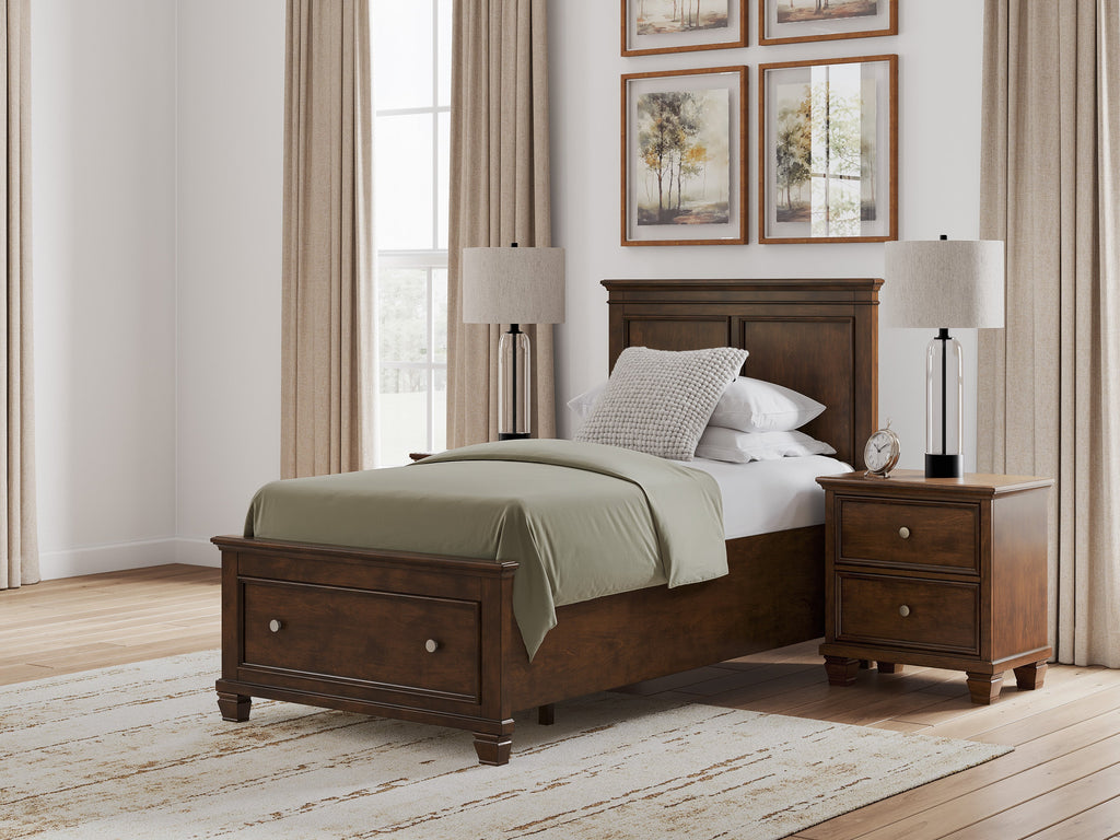 Danabrin Brown Twin Panel Storage Bed
