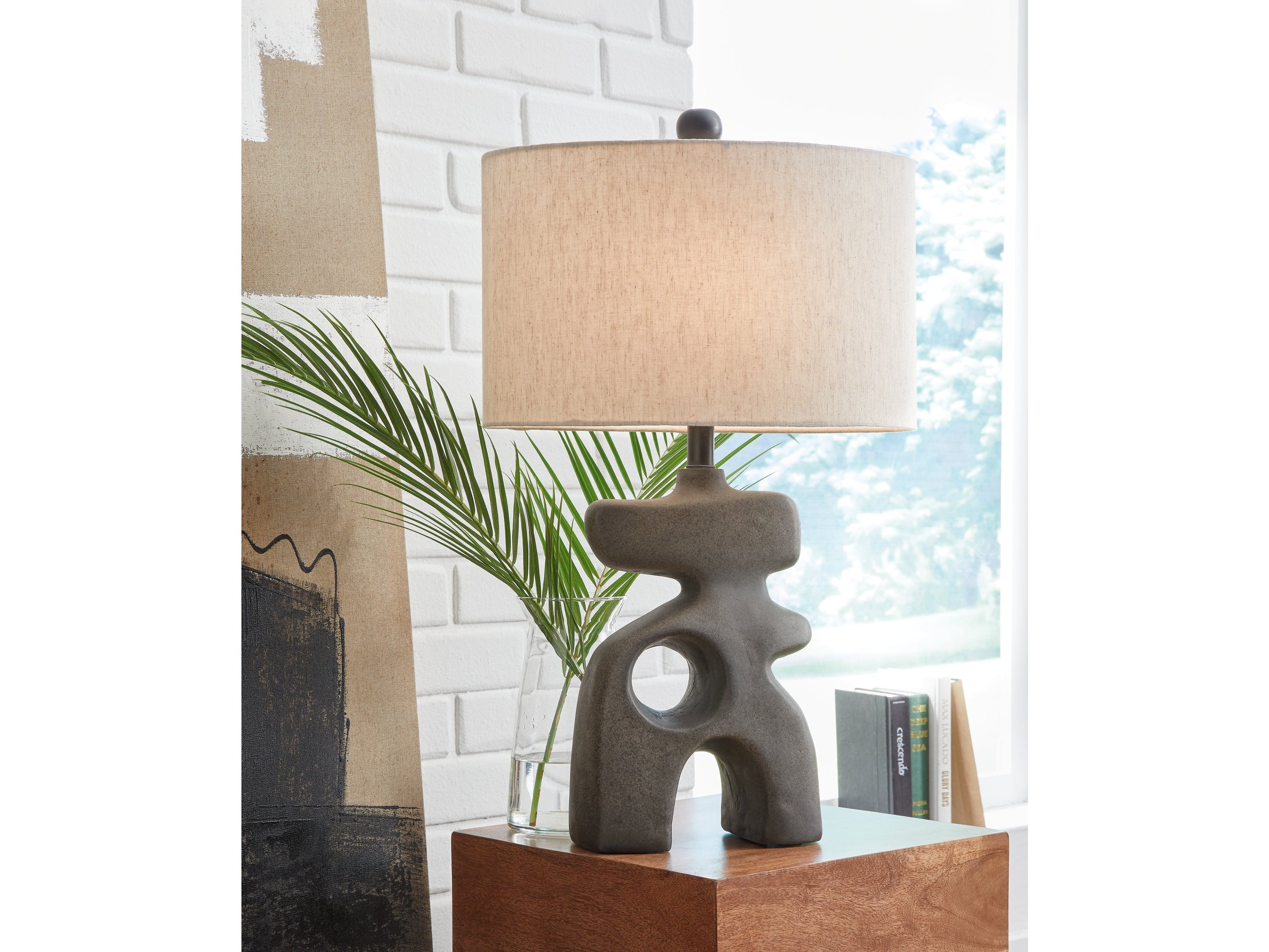 Danacy Distressed Black Table Lamp (Set of 2)