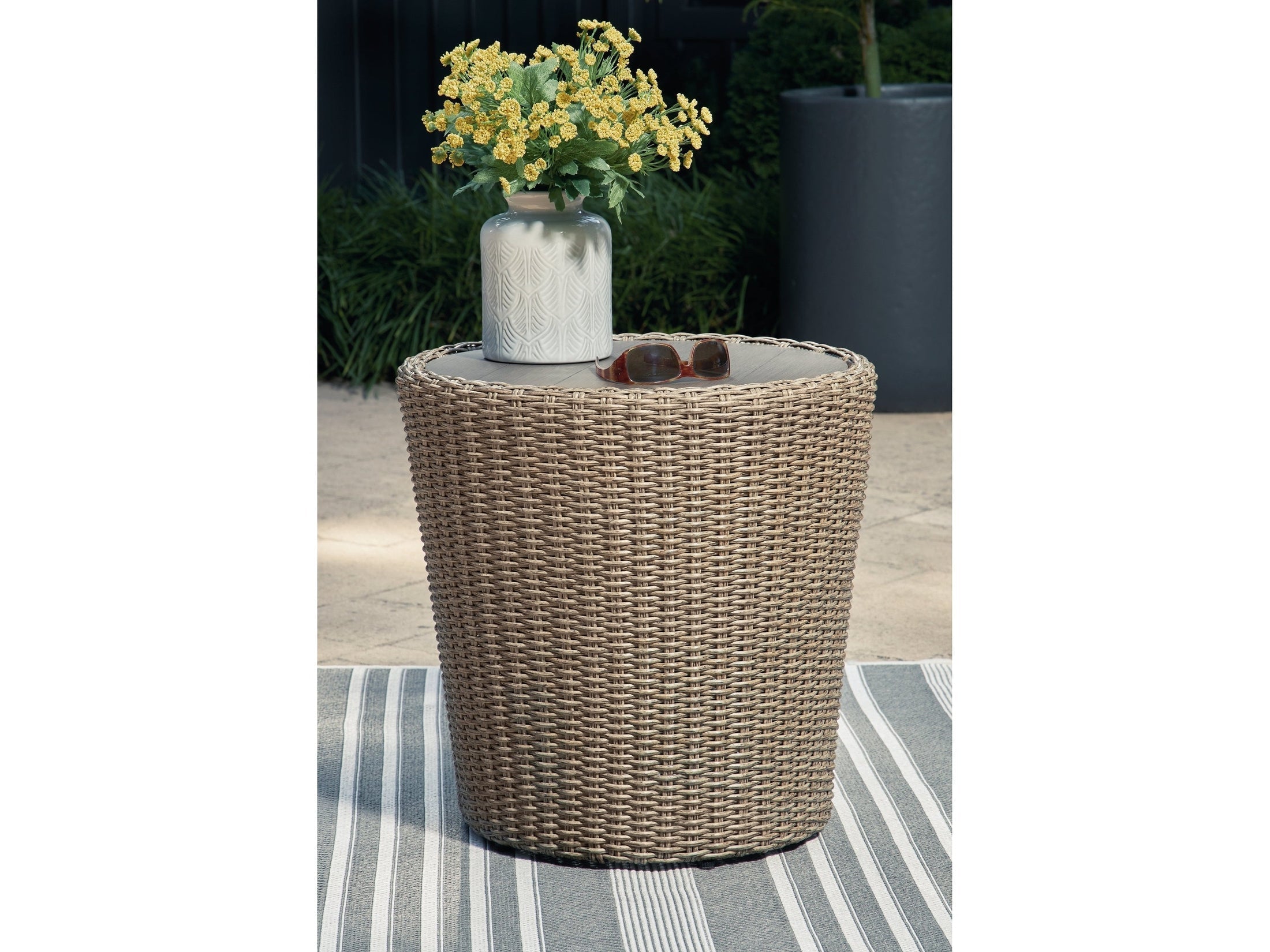 Danson Beige Outdoor End Table