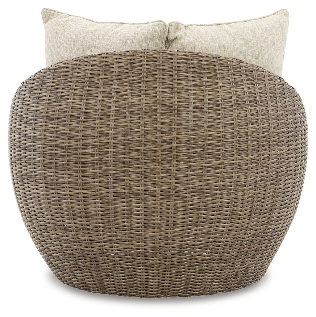 Danson Beige Outdoor Swivel Lounge Chair w/ Cushion (Set of 2)