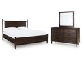 Dantenton Merlot Queen Panel Bed, Dresser and Mirror