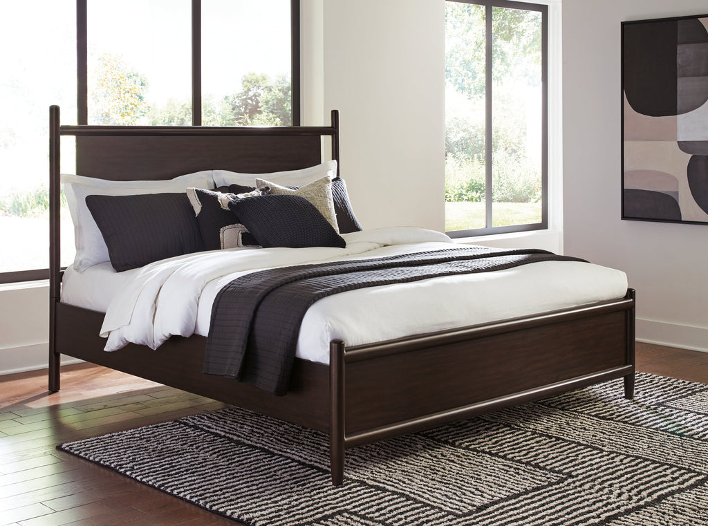 Dantenton Merlot Queen Panel Bed, Dresser and Mirror