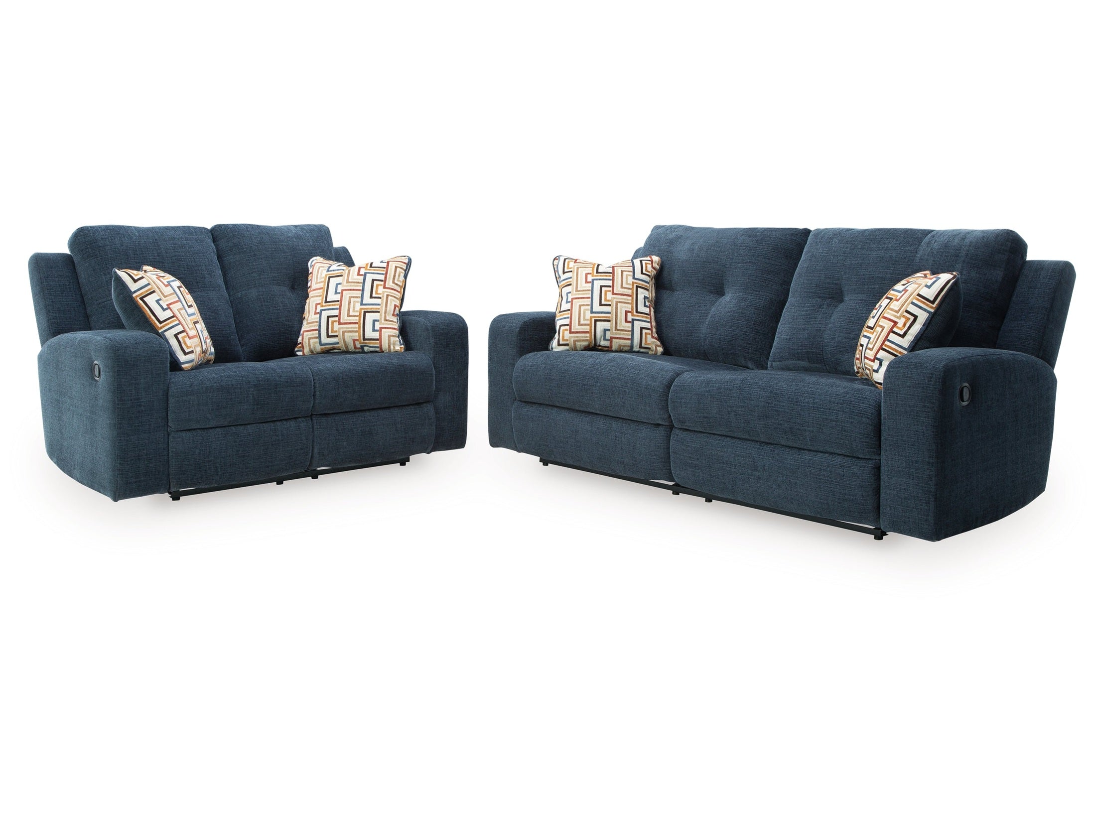 Danum Ink Reclining Sofa and Loveseat