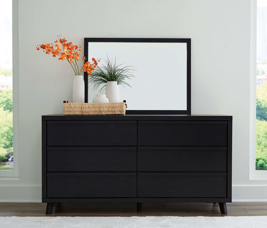Danziar Black Dresser & Mirror
