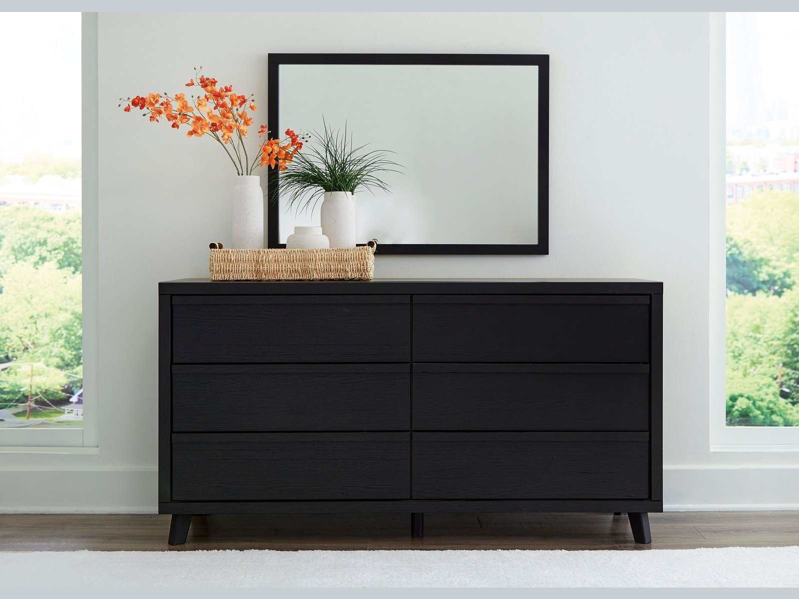 Danziar Black Dresser & Mirror