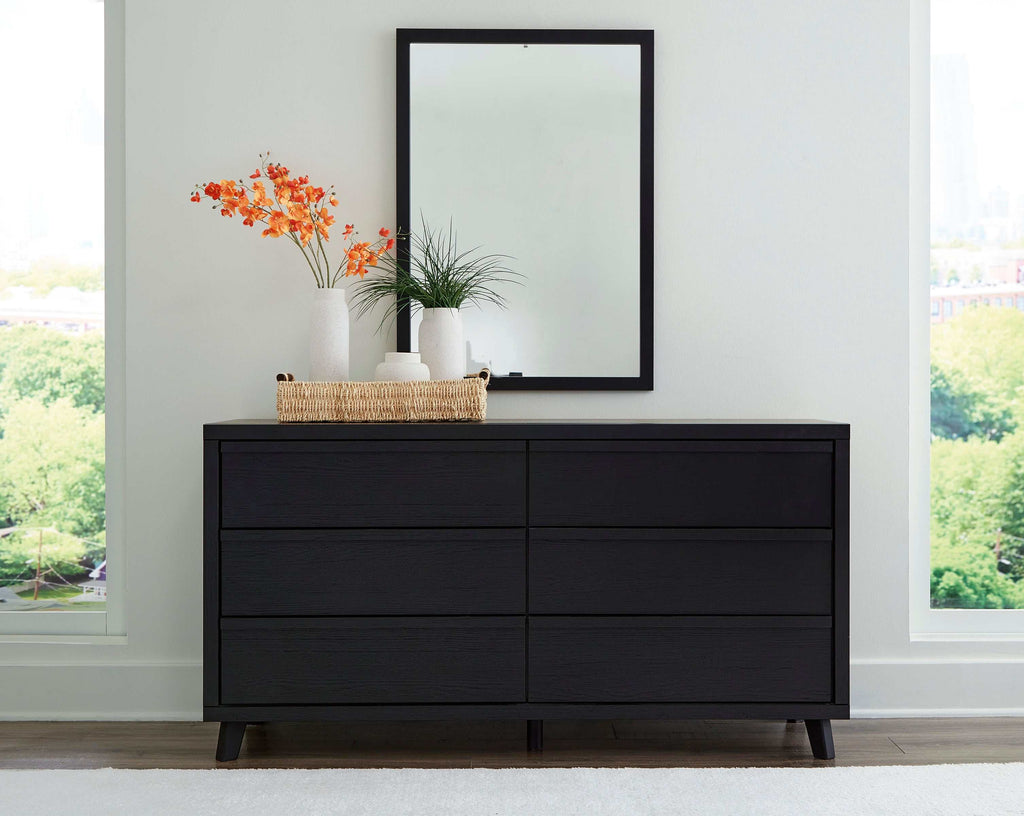 Danziar Black Dresser & Mirror