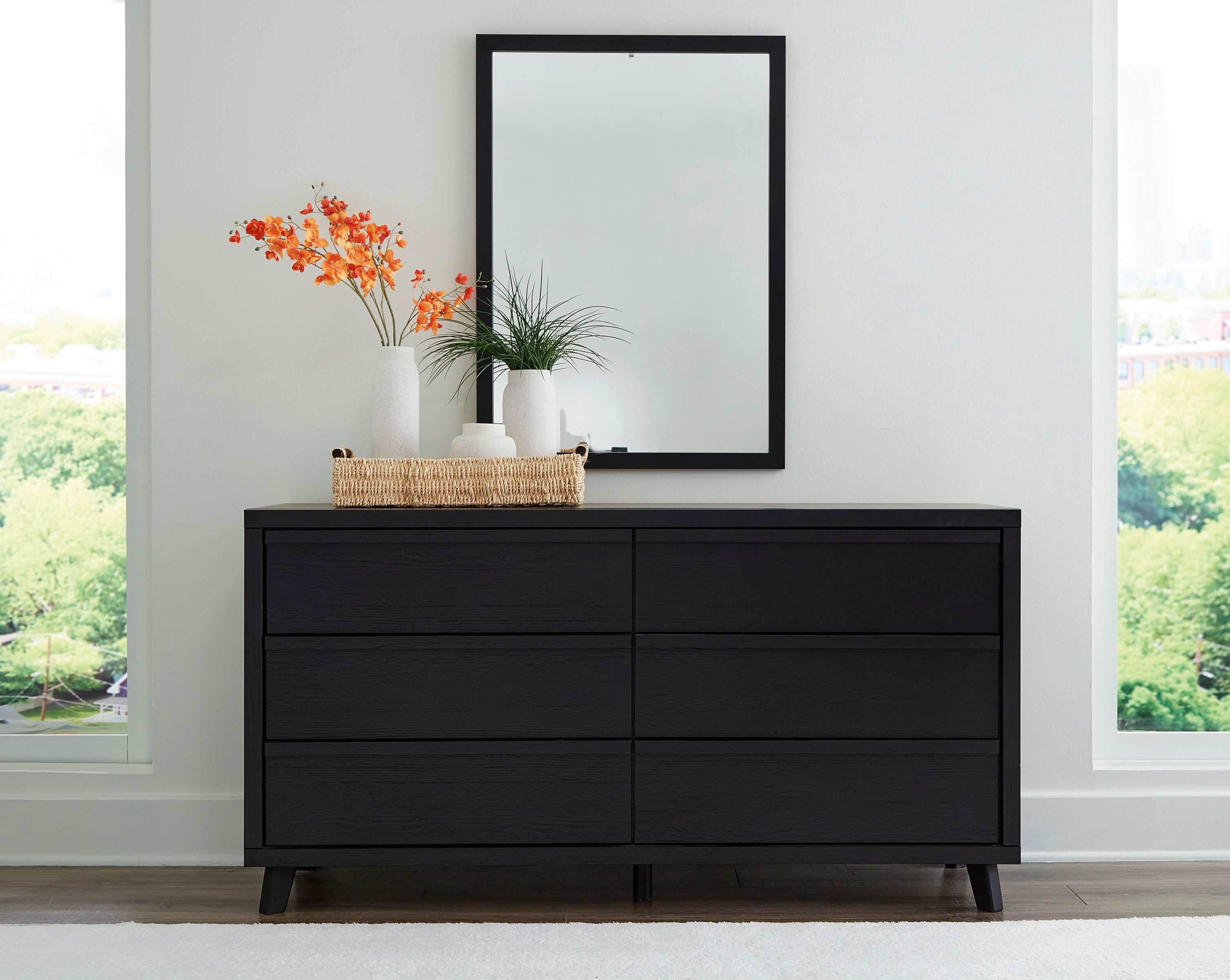 Danziar Black Dresser & Mirror