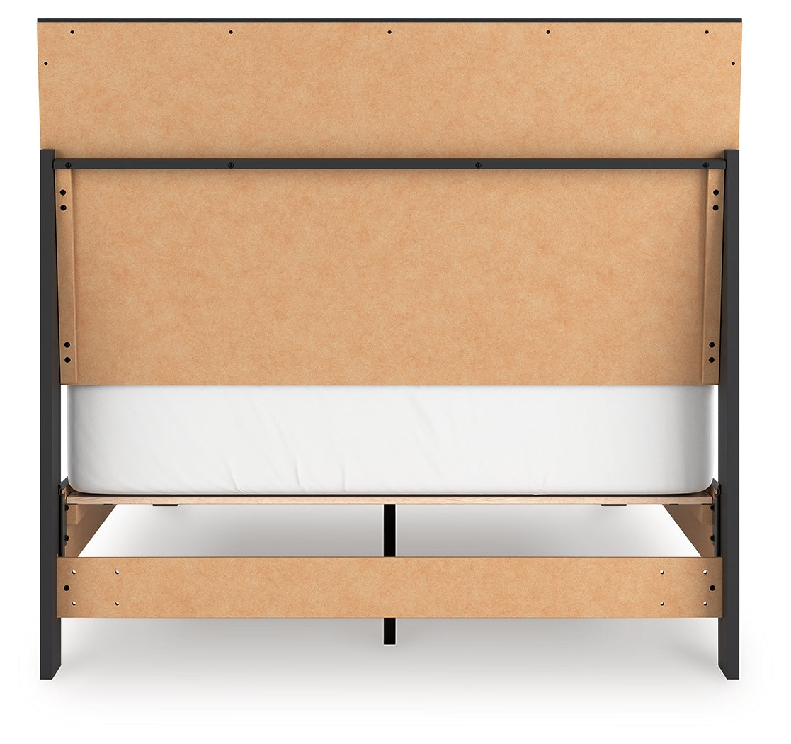 Danziar Black Full Panel Bed, Dresser and Mirror