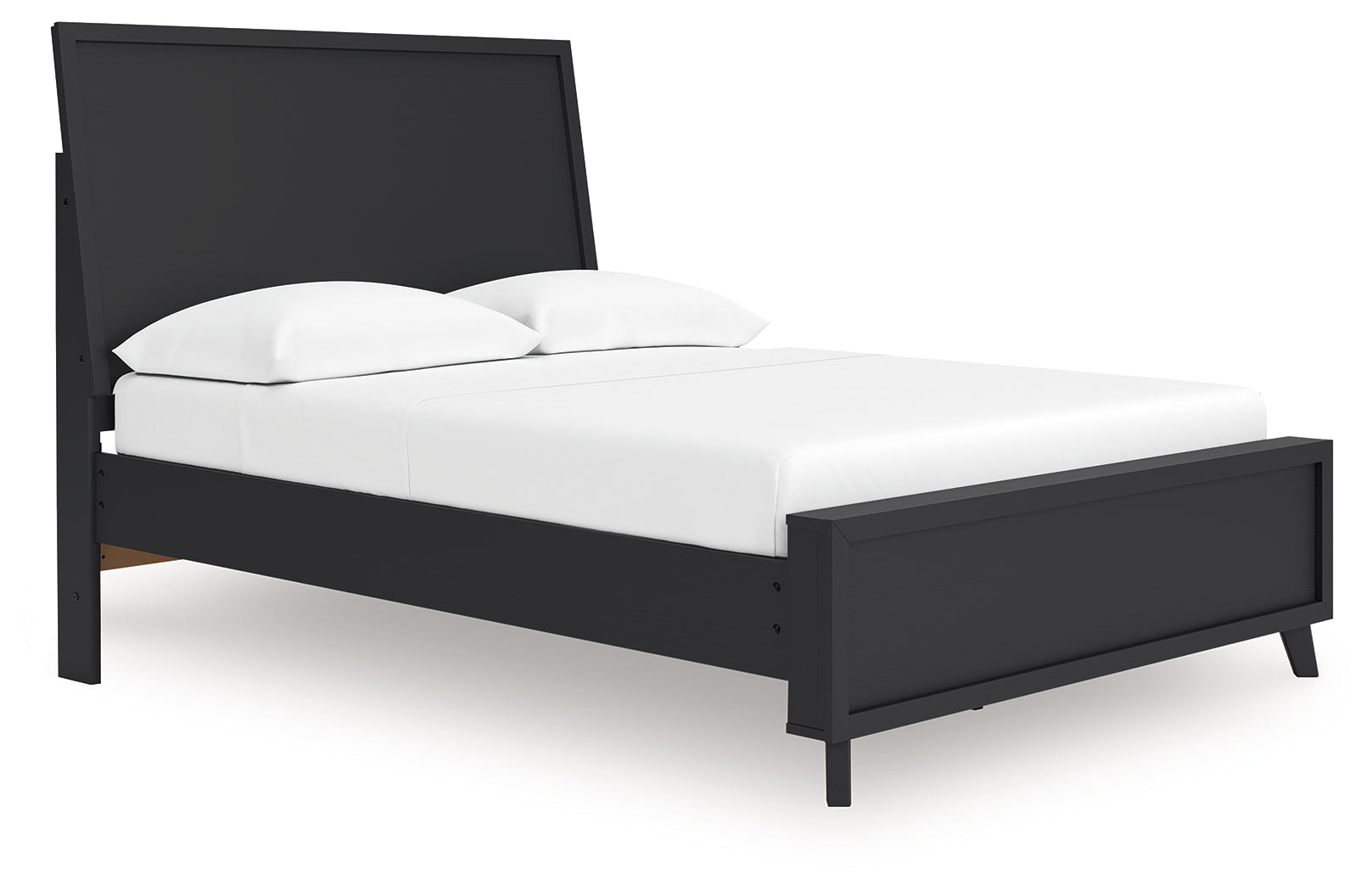 Danziar Black Full Panel Platform Bed, Dresser and Mirror