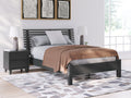 Danziar Black Full Slat Panel Bed