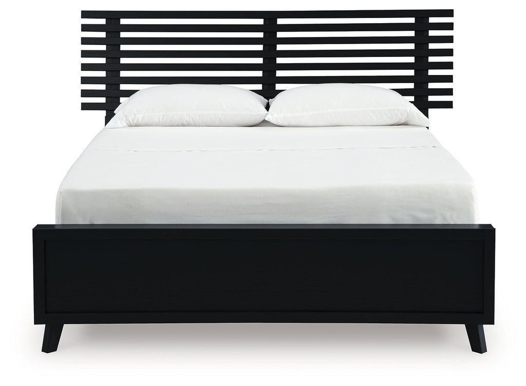 Danziar Black Full Slat Panel Bed