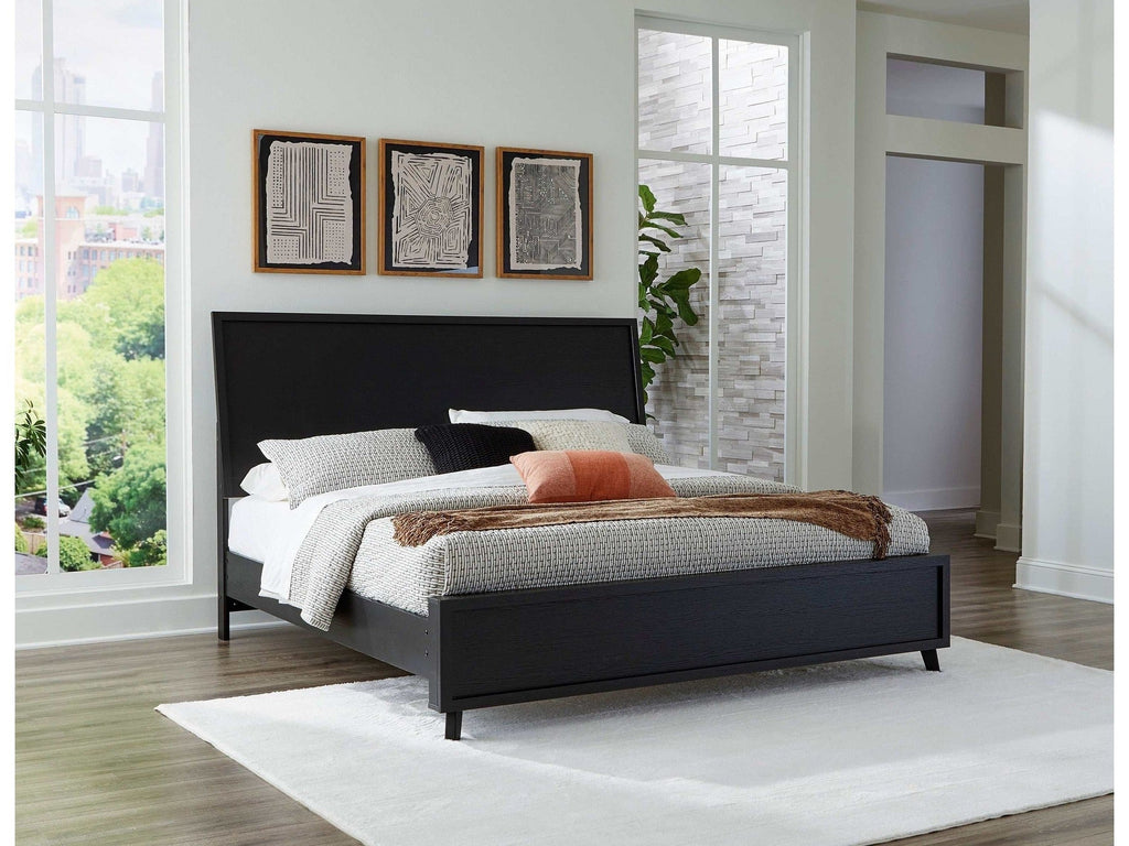 Danziar Black King Panel Bed