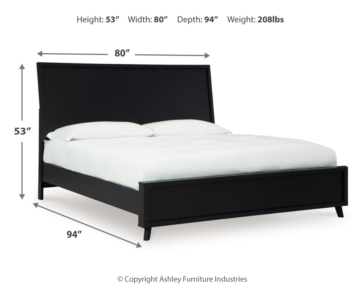 Danziar King Panel Bedroom Set, Black