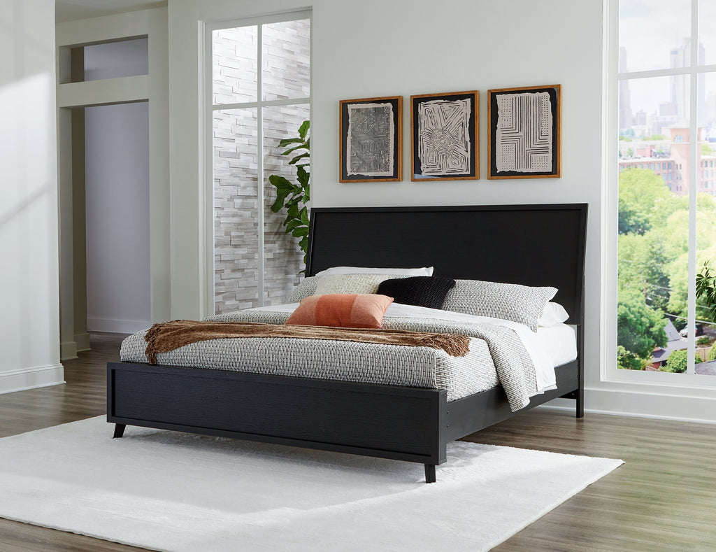 Danziar King Panel Bedroom Set, Black