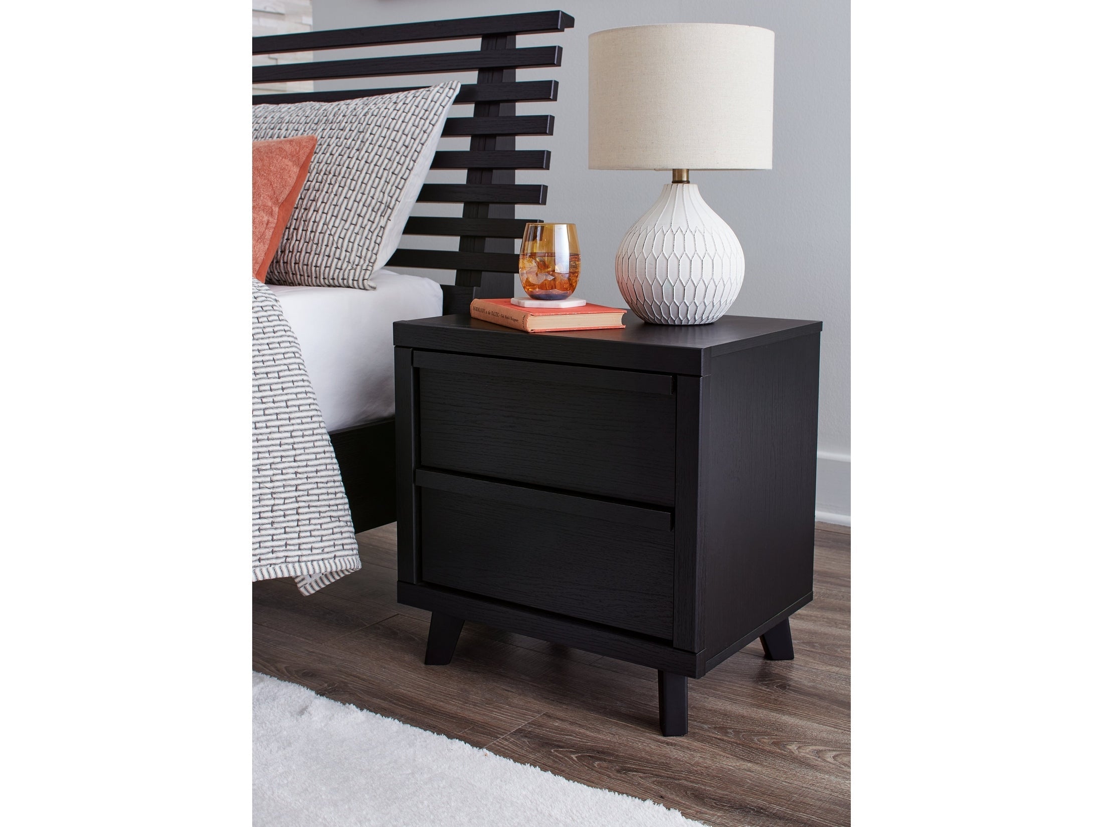 Danziar Black Nightstand