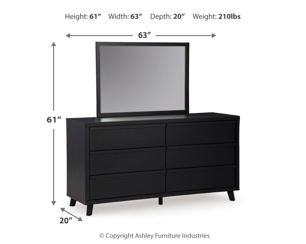 Danziar Queen Bedroom Set, Black