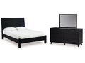 Danziar Black Queen Panel Bed, Dresser and Mirror