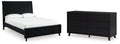 Danziar Black Queen Panel Bed and Dresser