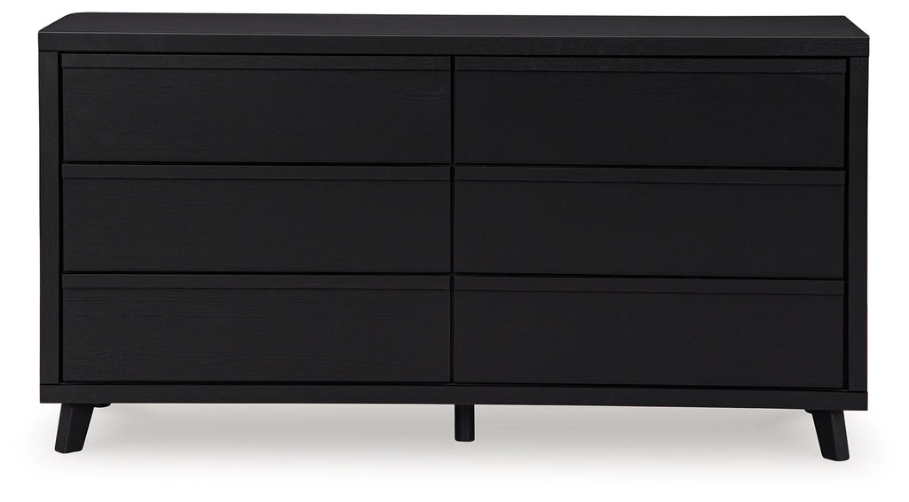 Danziar Black Queen Panel Bed and Dresser