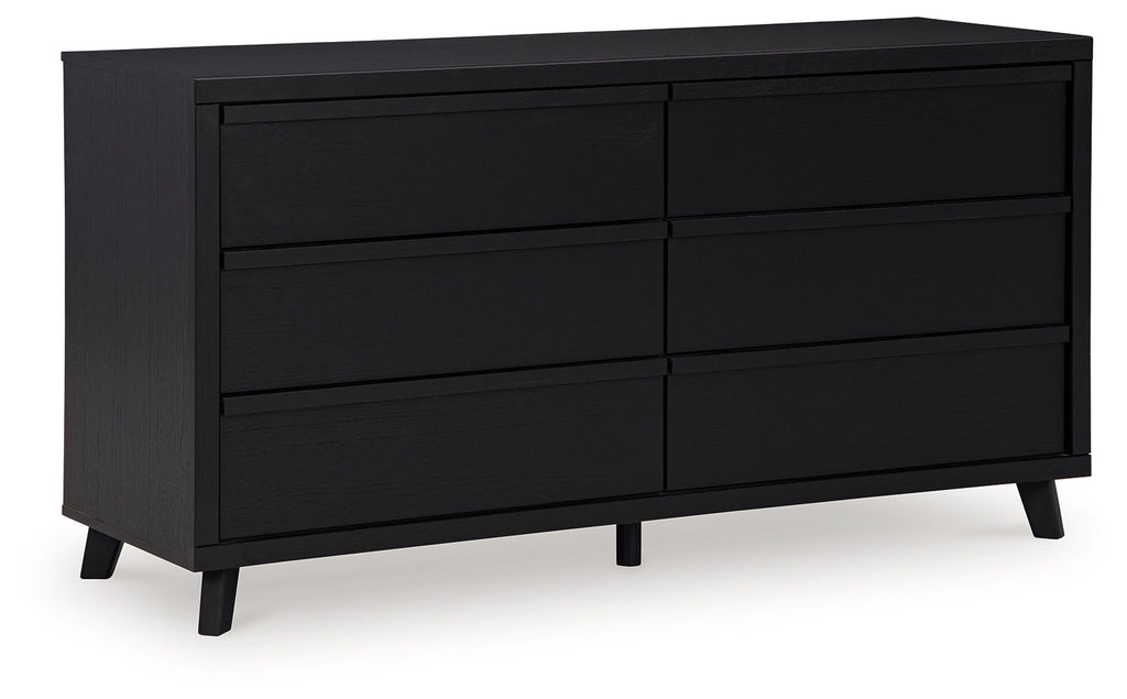 Danziar Black Queen Panel Bed and Dresser