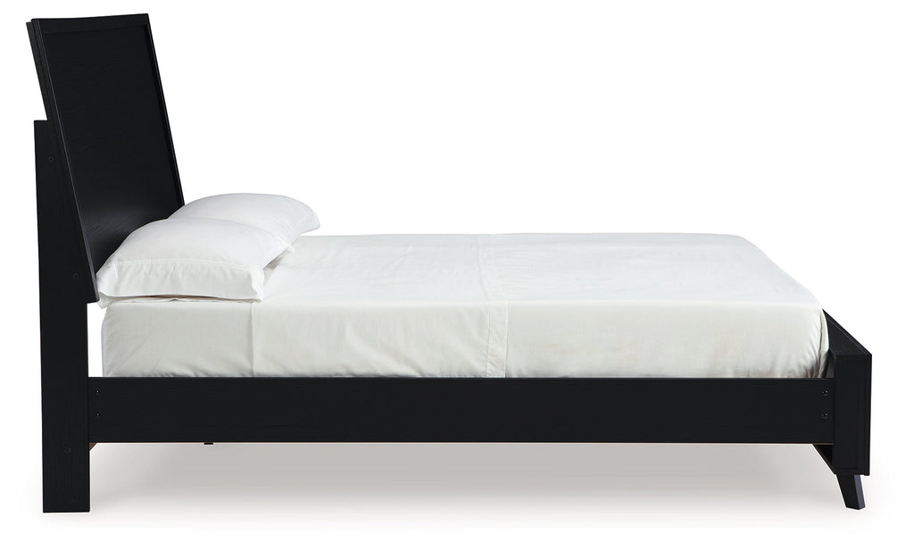 Danziar Black Queen Panel Bed and Dresser