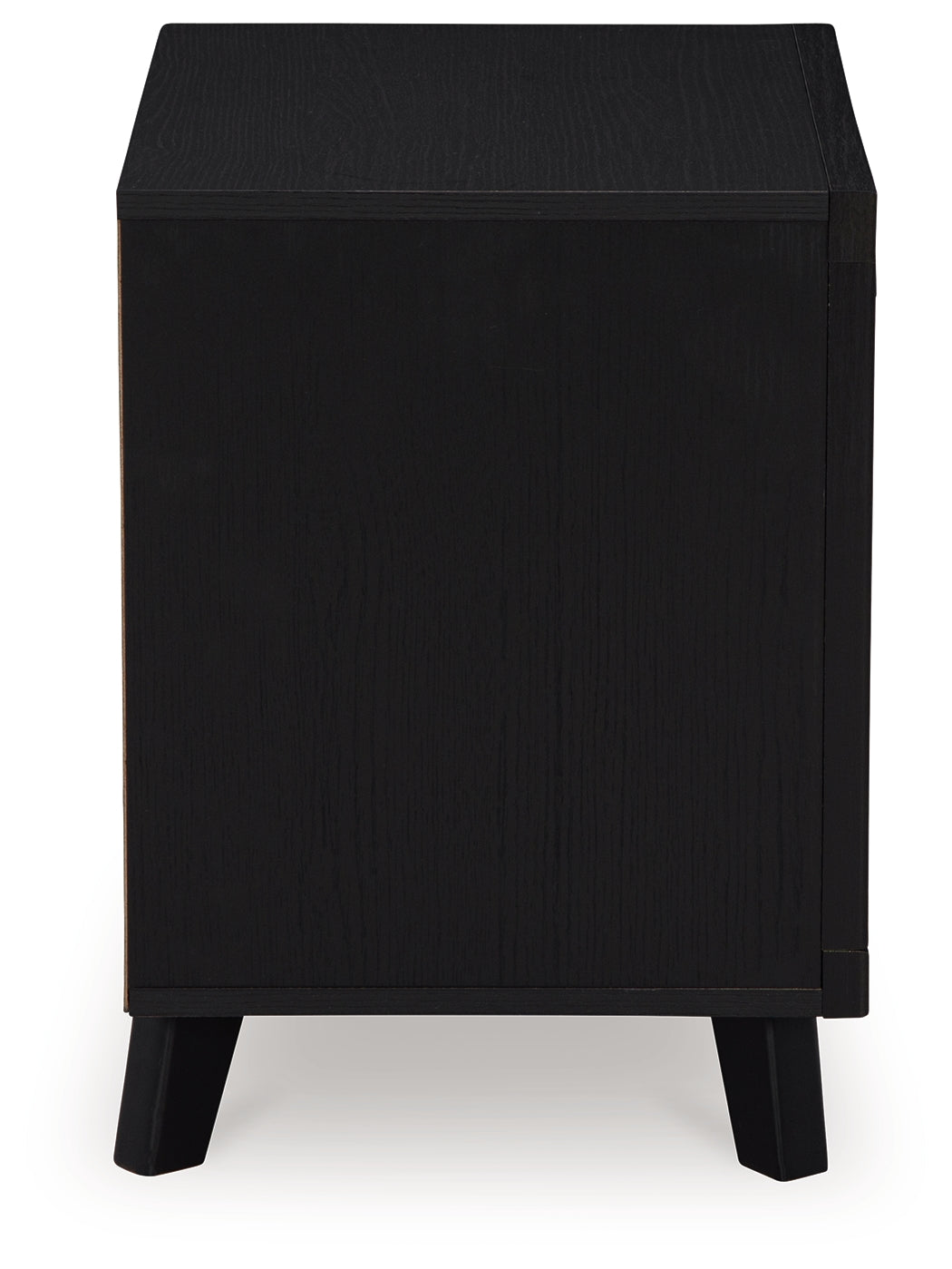Danziar Black Queen Panel Platform Bed and 2 Nightstands